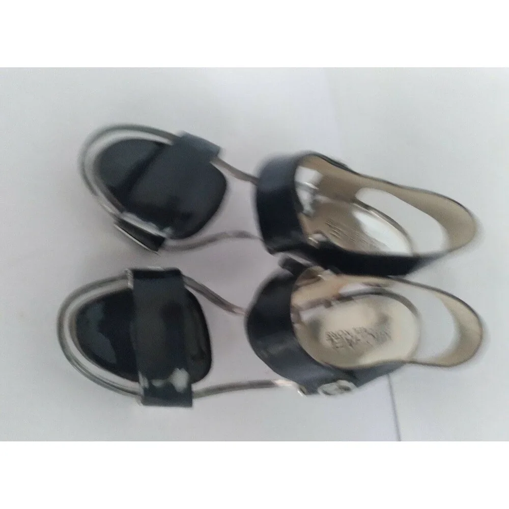Michael Kors Black‎ Patent Leather Heels Lucite Platform Sandals